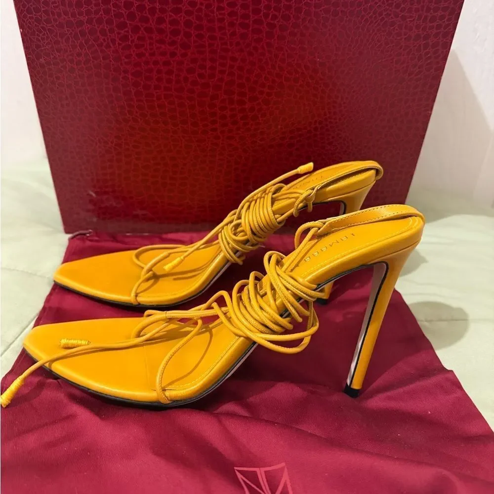 TAMARA MELLON Yellow Strappy Women's Sandals US-7.5 NWT